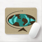 Mid Century Moderne Wereldbol Art Mousepad Muismat (Met muis)
