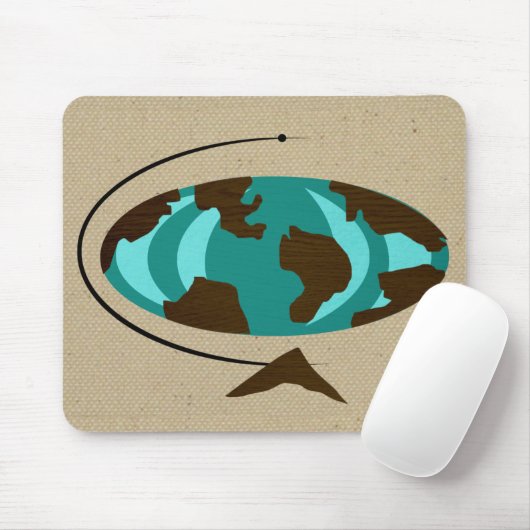 Mid Century Moderne Wereldbol Art Mousepad Muismat (Met muis)
