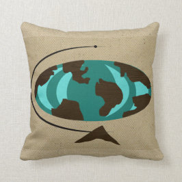 Mid Century Moderne Wereldbol Art Sierkussen