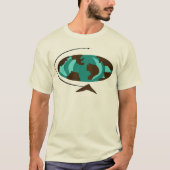 Mid Century Moderne Wereldbol Art T-Shirt (Voorkant)