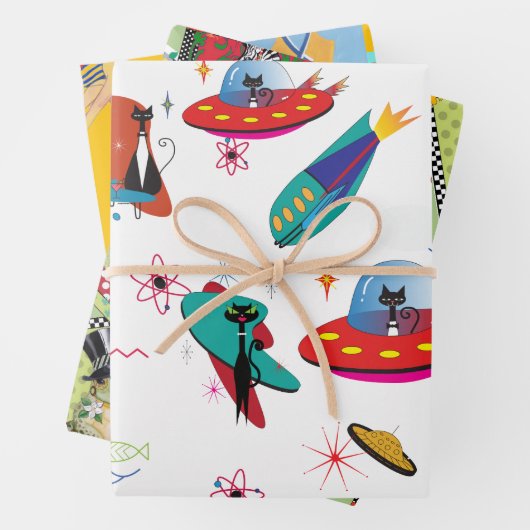 Mid Century Moderne Wrapping Paper (In situ)