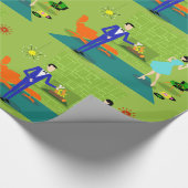 Mid Century Moderne Wrapping Paper Cadeaupapier (Hoek)