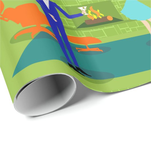Mid Century Moderne Wrapping Paper Cadeaupapier (Rol Hoek)