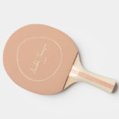 Mid-Century moderne zoete perzik met naam Tafeltennisbatje (Zijkant)