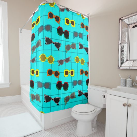 Mid-Century Moderne zonnebril Douchegordijn (In situ)