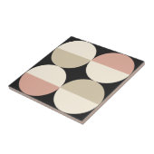 Mid Century Moderne zwarte cirkels geometrisch pat Tegeltje (Zijkant)
