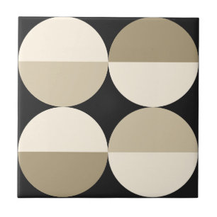 Mid Century Moderne zwarte cirkels geometrisch pat Tegeltje