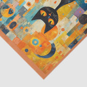 Mid Century Moderne zwarte kat over een kleur coll Tissuepapier (Detail)