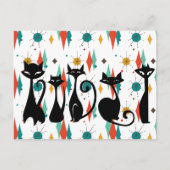 Mid-Century moderne zwarte katten Briefkaart (Voorkant)