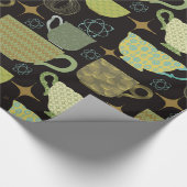 Mid Century moderne zwarte theekopje Cadeaupapier (Hoek)