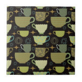 Mid Century moderne zwarte theekopje Tegeltje (Voorkant)