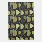 Mid Century moderne zwarte theekopje Theedoek (Verticaal)