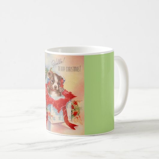  Mid Century Mooie Baby Boston Terrier Koffiemok (Voorkant rechts)