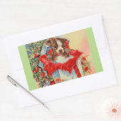  Mid Century Mooie Baby Boston Terrier Rechthoekige Sticker (Envelop)