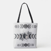Mid-Century Moon Phases Totem Poster | Bauhaus Geo Tote Bag (Achterkant)