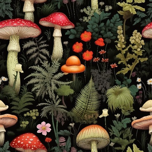 Mid-Century Mushroom Tablecloth Rustic Elegance Tafelkleed