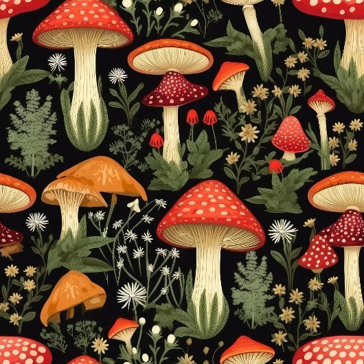 Mid-Century Mushroom Towel Rustic Forest Feel Bad Handdoek