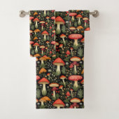 Mid-Century Mushroom Towel Rustic Forest Feel Bad Handdoek (Insitu)