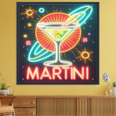 Mid Century Neon Martini Bord Canvas Afdruk (Insitu (Woonkamer))