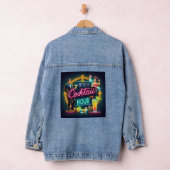 Mid Century Neon Sign Cocktail Hour Paar Denim Jacket (Hangar)