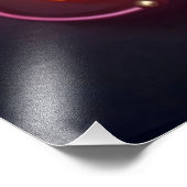 Mid Century Neon Sign Cocktail Hour Woman Foto Afdruk (Hoek)