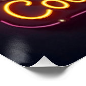 Mid Century Neon Sign Cocktail Hour Woman Perfect Poster (Hoek)