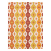 Mid Century Oranje Mod Stars op ogeenpatroon Tafelkleed (Voorkant)