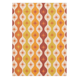 Mid Century Oranje Mod Stars op ogeenpatroon Tafelkleed