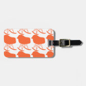 Mid-Century Oranje patroonstoel Silhouette Bagagelabel (Voorkant horizontaal)