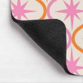 Mid Century Oranje roze Starbursts op Ogee Pattern Muismat (Hoek)