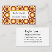 Mid Century Oranje Yellow Circle op pleinen Custom Visitekaartje (Voorkant / Achterkant)