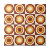 Mid Century Oranje Yellow Circles op pleinen Tegeltje (Voorkant)