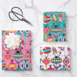 Mid-Century Ornamenten Christmas Wrapping Paper<br><div class="desc">Mid-Century Ornamenten Christmas Wrapping Paper ontworpen door Diane Dempsey is verkrijgbaar in drie kleuren, waardoor uw geschenken er extra feestelijk uitzien! Bekijk alle bijpassende producten die beschikbaar zijn in dit collectie. Originele illustraties door Diane Dempsey. Bekijk meer leuke Retro kerstartikelen in onze winkel: RetroChristmasCardCompany.com. Alle afbeeldingen in deze winkel zijn...</div>