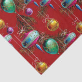 Mid-Century Ornaments On Red Tissuepapier (Detail)