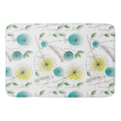 Mid-Century paardenbloem klokken geel en blauw Badmat (Voorkant)