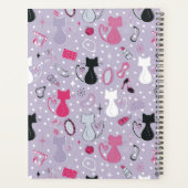 Mid Century Paarse hartkatten Planner (Achterkant)