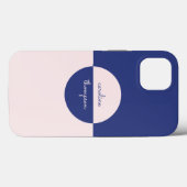 Mid Century Paarse Roze & Script Monogram Case-Mate iPhone Case (Achterkant (horizontaal))