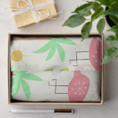 Mid Century Palm Springs Flamingo with Trees  Tissuepapier (Geschenk)