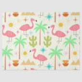 Mid Century Palm Springs Flamingo with Trees  Tissuepapier (Voorkant)
