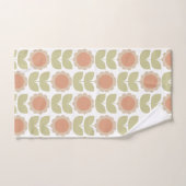  Mid-Century Pastel Pink Retro Floral Pattern Bad Handdoek (Handdoek)