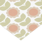  Mid-Century Pastel Pink Retro Floral Pattern Korte Tafelloper (Hoek)