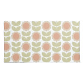  Mid-Century Pastel Pink Retro Floral Pattern Kussensloop (Achterkant-Links)