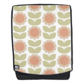  Mid-Century Pastel Pink Retro Floral Pattern Rugtassen (Voorkant)