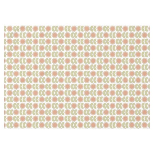  Mid-Century Pastel Pink Retro Floral Pattern Tafelkleed (Voorkant (Horizontaal))
