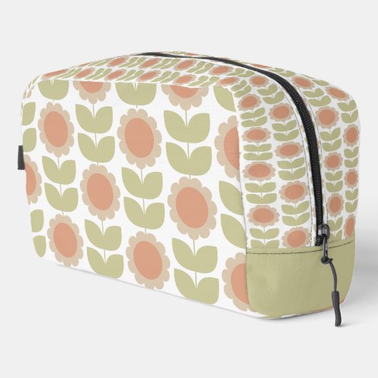 Mid-Century Pastel Pink Retro Floral Pattern Toilettasje (Rechterhoek)