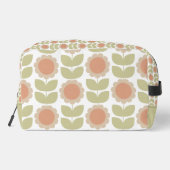  Mid-Century Pastel Pink Retro Floral Pattern Toilettasje (Achterkant)