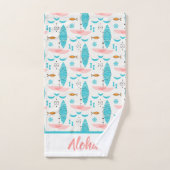 Mid Century Pink Catamaran Bad Handdoek (Handdoek)