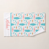 Mid Century Pink Catamaran Bad Handdoek (Handdoek)