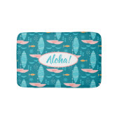 Mid Century Pink Catamaran - Blue Background Badmat (Voorkant)