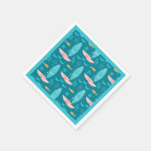 Mid Century Pink Catamaran - Blue Background Servet (Hoek)